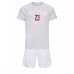 Camiseta Dinamarca Pierre-Emile Hojbjerg #23 Visitante Equipación para niños Mundial 2022 manga corta (+ pantalones cortos)
